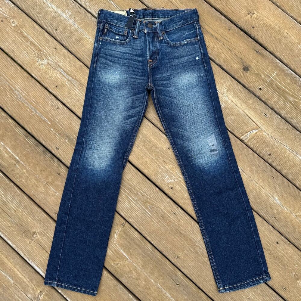 NWT Abercrombie Kids size 10 The A&F Skinny Dark Wash Distressed